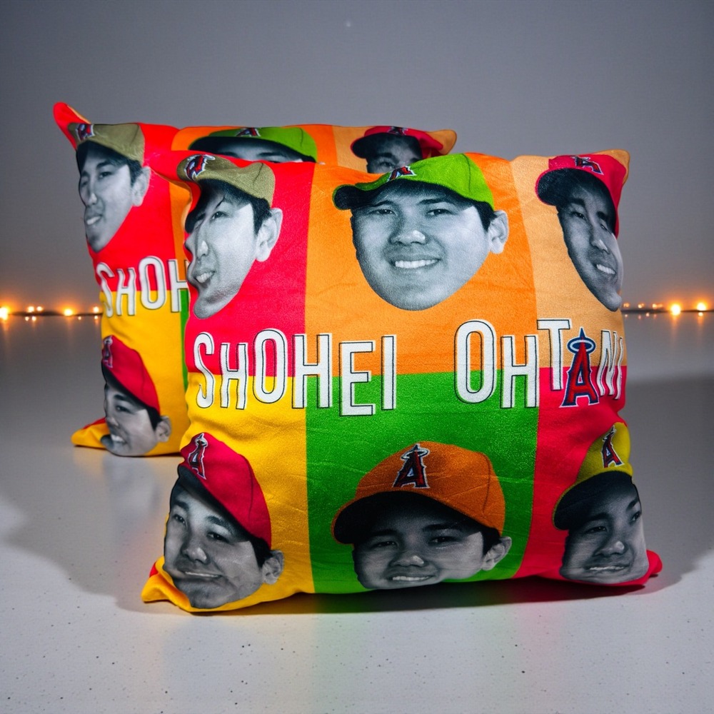 Shohei Ohtani Ninjala Custom Face Pillow Fan Collectible Logo Set of 2